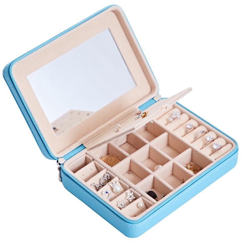 Portable Jewelry Storage Box with Mirror Inside, Earrings, Stud Rings, Hand Jewelry Storage Traveling Box, Gift for Mother`s Day and Christmas
