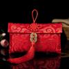 Year of the Horse Silk Brocade Red Envelopes with Hot Stamping Embroidery for Weddings and New Year
