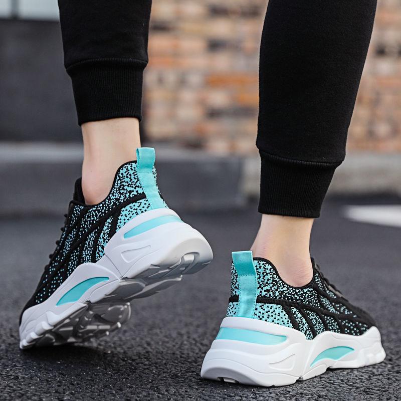 Новинка 2023 года, весенняя обувь с тканой беговой сеткой, мужская обувь, модная дышащая повседневная обувь, спортивная обувь, обувь Daddy Tide