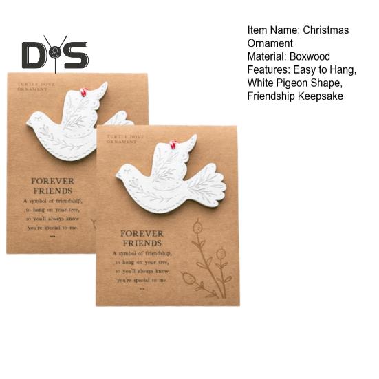 Рождественское украшение дружбы, деревянный белый голубь с конвертом, украшение в виде голубя дружбы, подарок лучшему другу