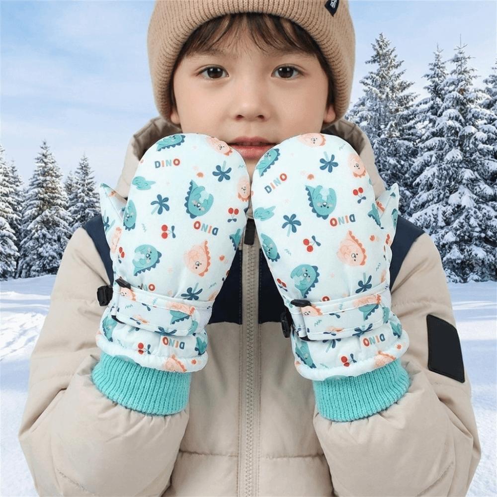 Keep Warm Snowboard Gloves Printed Cycling Mittens Simple Skiing Gloves Hiking