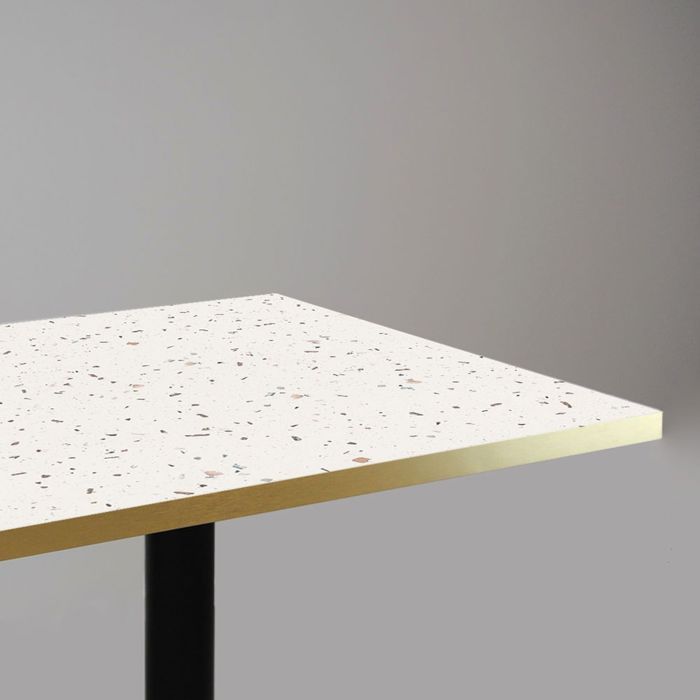 Mange-debout 60 x 60 cm - modèle Round terrazzo cassata chants laiton