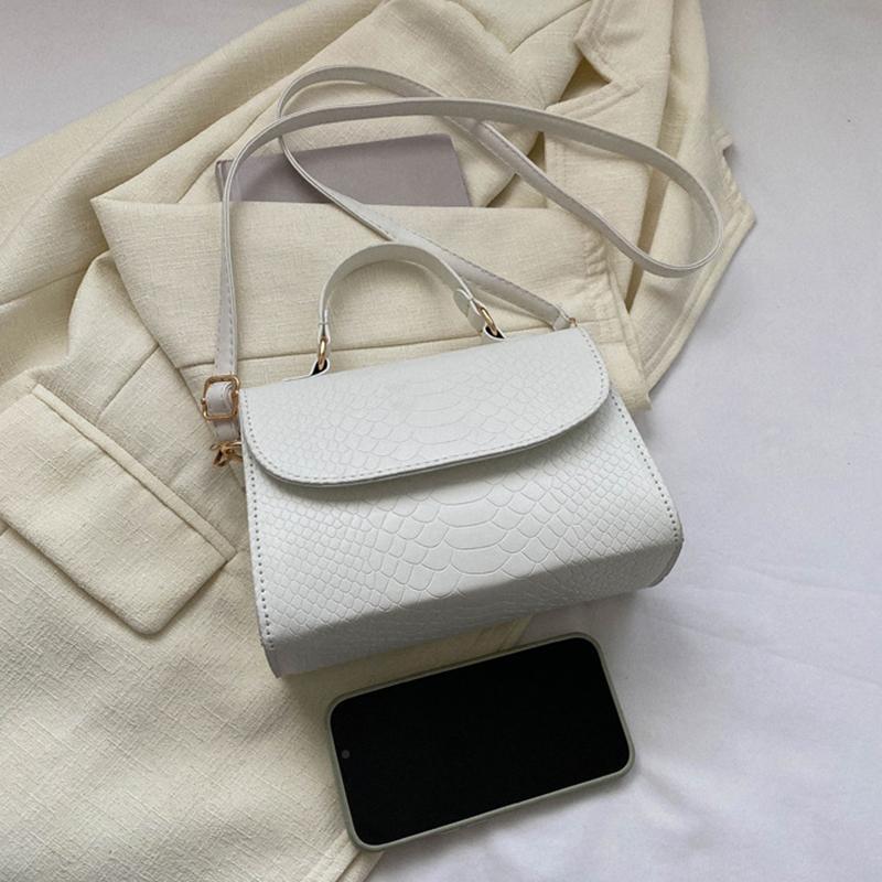 Сплошная цветная сумка через плечо с крокодиловым узором, повседневная сумка для женщин, модная сумка на плечо в корейском стиле, маленькая квадратная сумка