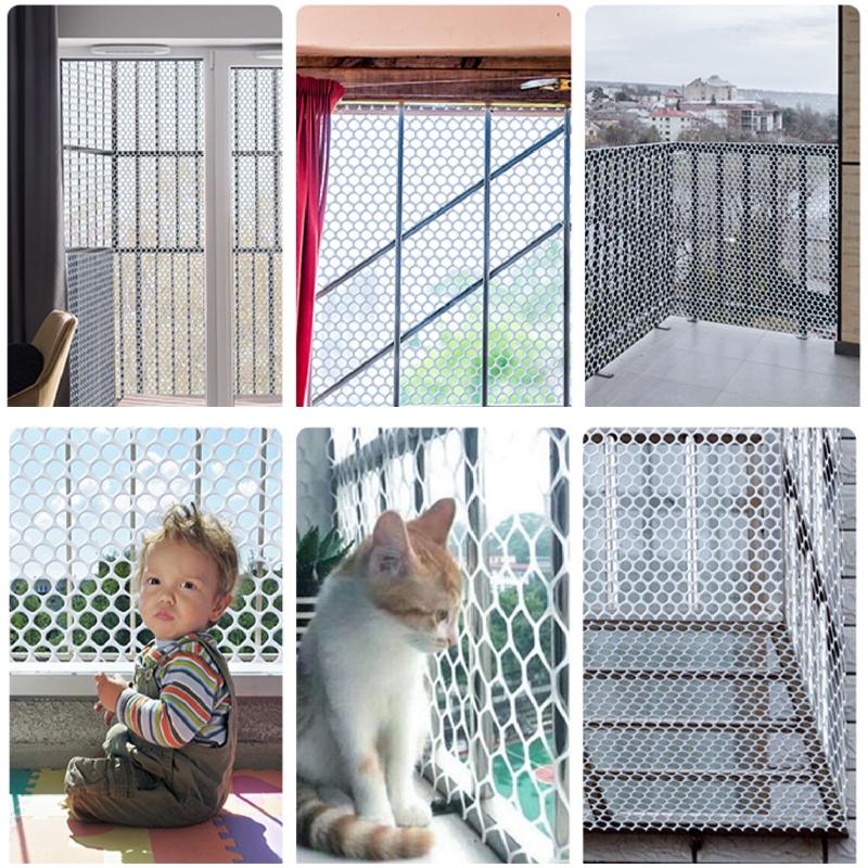 DIY Garden Fence Mesh Cat Pet Balcony Anti-Falling Net Window Plastic Grate Mesh Children Staircase Fall Protection Netting