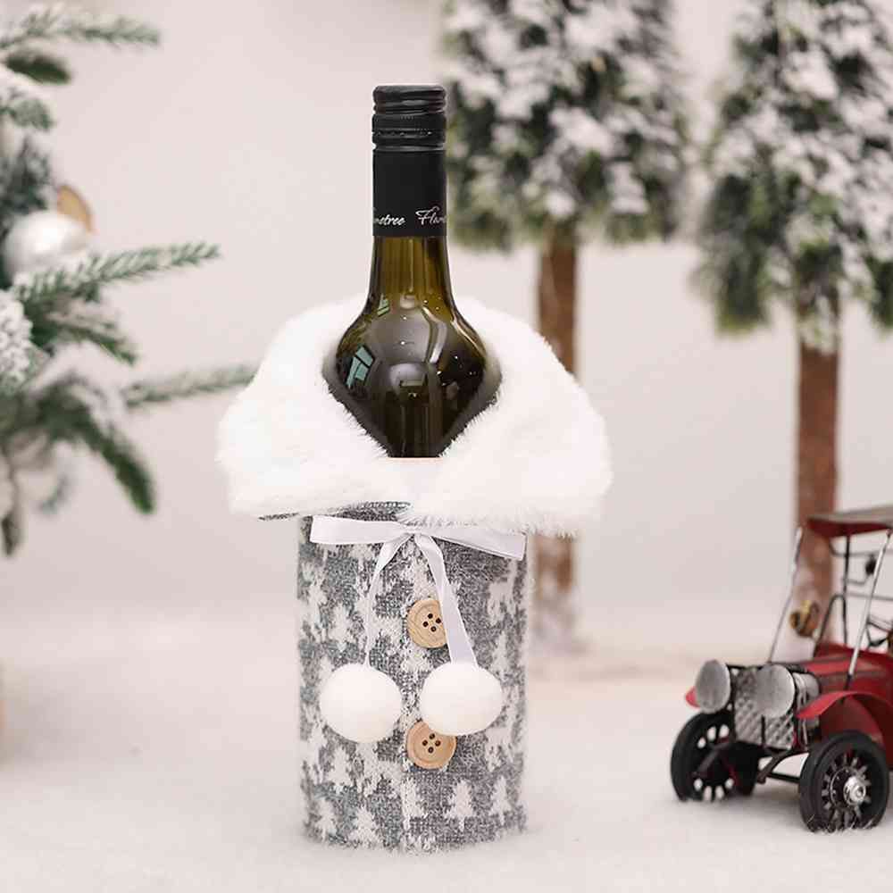 Dinner Party Table Decor Snowman Santa Claus Christmas Ornaments Bottle Dress Up Wine Bottle Cover