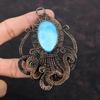 Hemimorphite Pendant Copper Wire Wrapped Pendant Hemimorphite Jewelry Handmade Octopus Pendant Copper Gemstone Jewelry Gift For Anniversary
