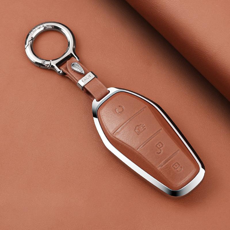 Metal Leather Car Remote Key Cover Case Holder shell Fob For New ATTO 3 2 8 Song Pro Plus Shark Dolphin Seal U 5 Sealion 6 7