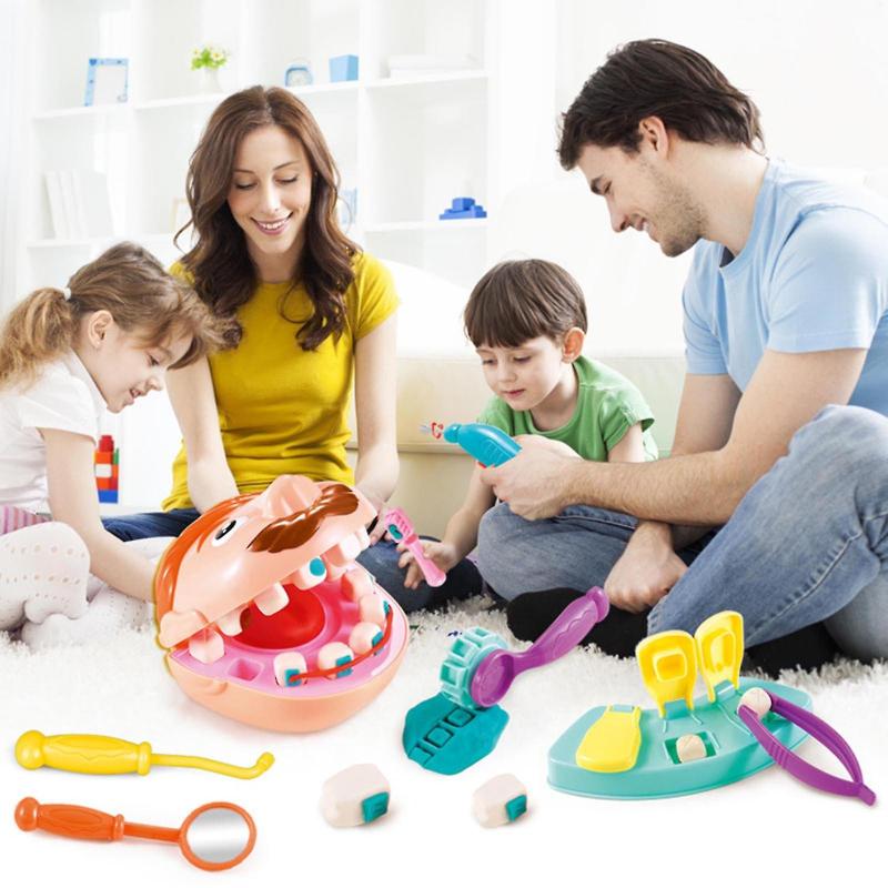Dentist Pretend Plasticine Toy Role-play Game Realistic Toothbrush For Kids 3+