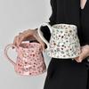 1pc 400ml Ceramic Coffee Mug with Floral Design Insulated Multipurpose Cup for Hot and Cold Beverages Hand Wash Only Reusable