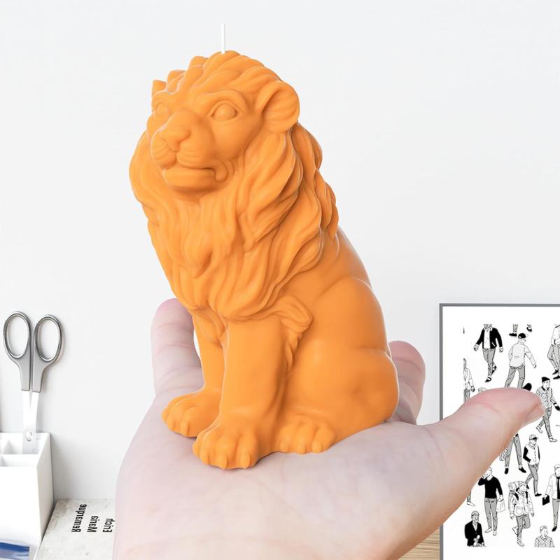 3D Силиконовая форма для свечей в виде льва Сделай сам Животные Гипсовые украшения Форма для поделок Ароматерапевтическая свеча Мыло ручной работы Форма из смолы Домашний декор