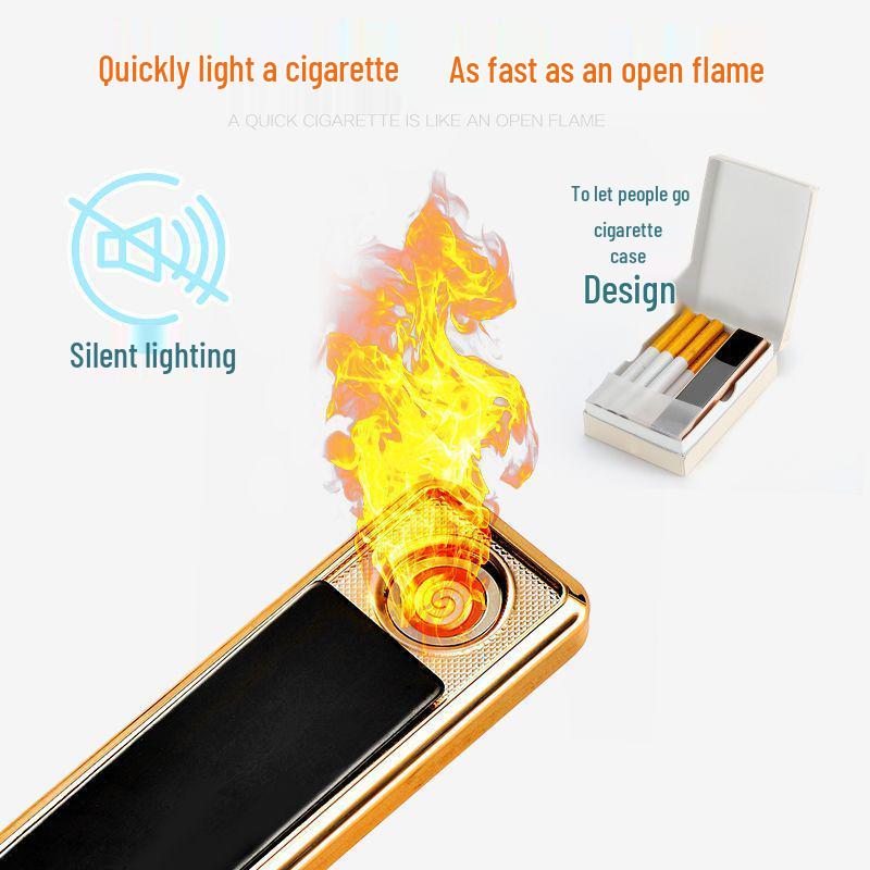 Rechargeable Ultra-Thin USB Lighter: Stylish, Silent, Mini, Portable, Men's Choice