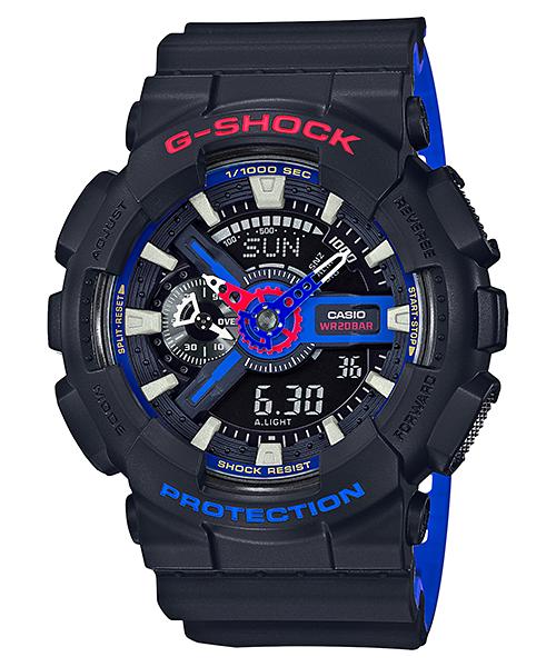 Casio Мужские часы G-SHOCK на смоляном ремешке, водозащита 200 м, цифровые, ударопрочные, кварцевые, GA-110LT-1A