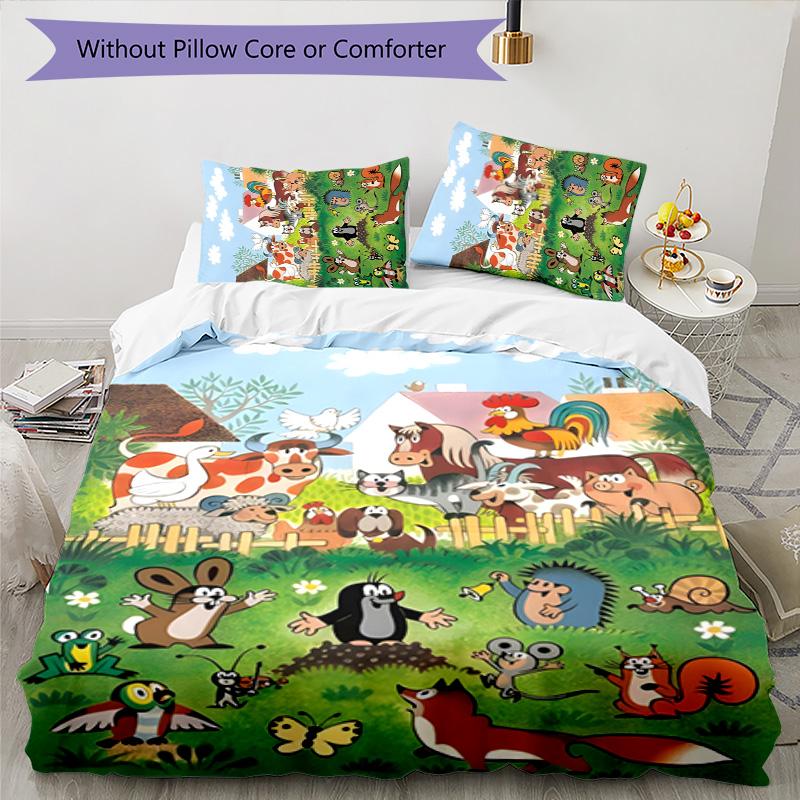 KRTECEK 3pcs Bedding Set Duvet Cover Closure Includes 1 Duvet Cover & 2 Pillowcases for All Seasons Bedroom Home Dorm Decor