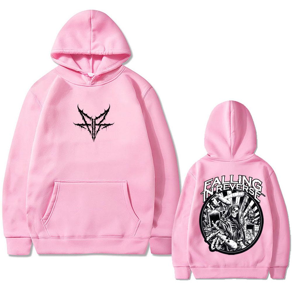 Худи с графикой скелета Rock Band Falling in Reverse для мужчин и женщин, ретро готический панк свитшот, мужская мода, оверсайз уличная одежда