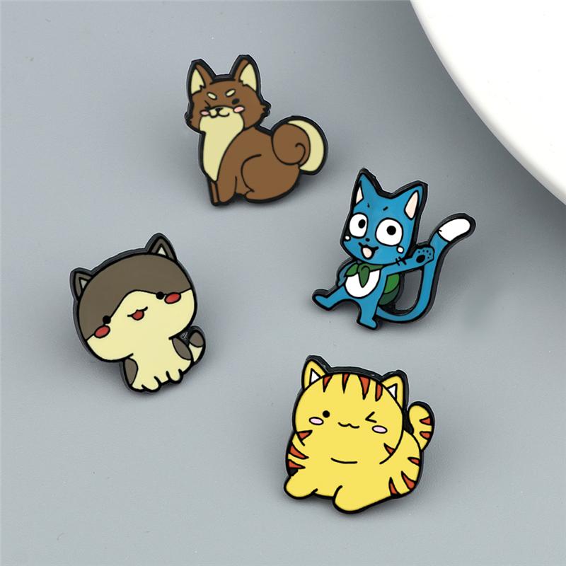 2-8Pcs/Set Cute Bear Cats Enamel Pins Cartoon Animal Car Ball Brooch Funny Custom Metal Pin Denim Backpack Lapel Badges Jewelry