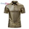 Cozy Up Men's Party Stage Glossy Short Sleeve Lapel POLO