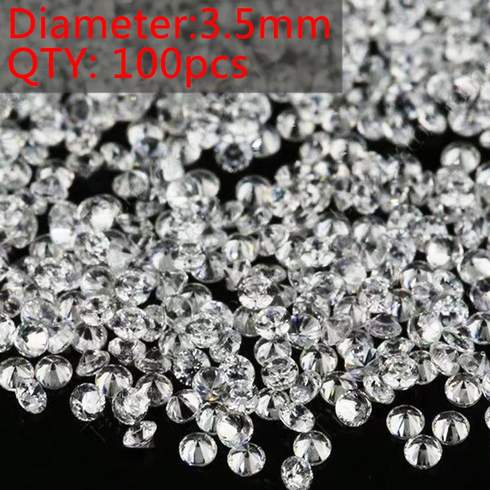 Aaaaa Grade White Zircon 0.9~8Mm Diameter Loose Zircon Stone Round Shape Cut Diy Accessories Cubic Zirconia 10-1000Pcs Choose