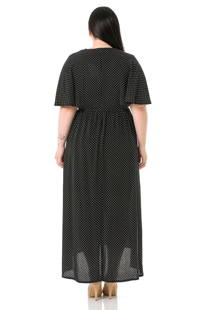 Женское платье большого размера, маленькое длинное платье в горошек с молнией сзади и накидкой сзади