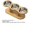 Raised Cat Food Water Bowl Elevated Tilted Dishes with Wooden Stand Anti Vomiting 3 Bowls Cat Feeder for Indoor Cats Puppy