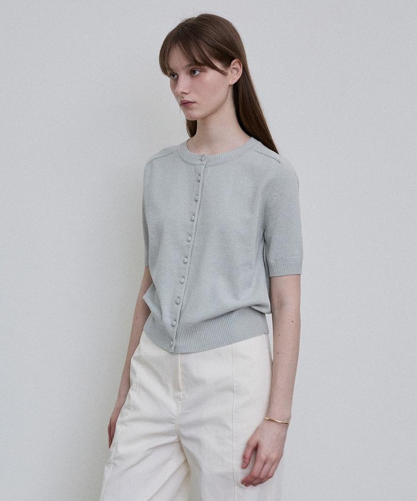 Deeto Italian Yarn Covered Button Knit Cardigan [Mint]