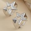 2024 Модные простые полые металлические кольца со звездами для женщин OL женские золотые серебряные модные открытые кольца ювелирные аксессуары