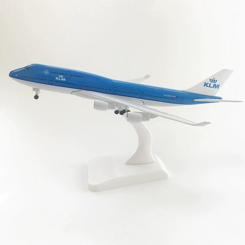 Декоративный самолет 20см KLM Airways B747 Самолет 1:Модель из литого металла в масштабе 400 с шасси, подарок другу, коллекция