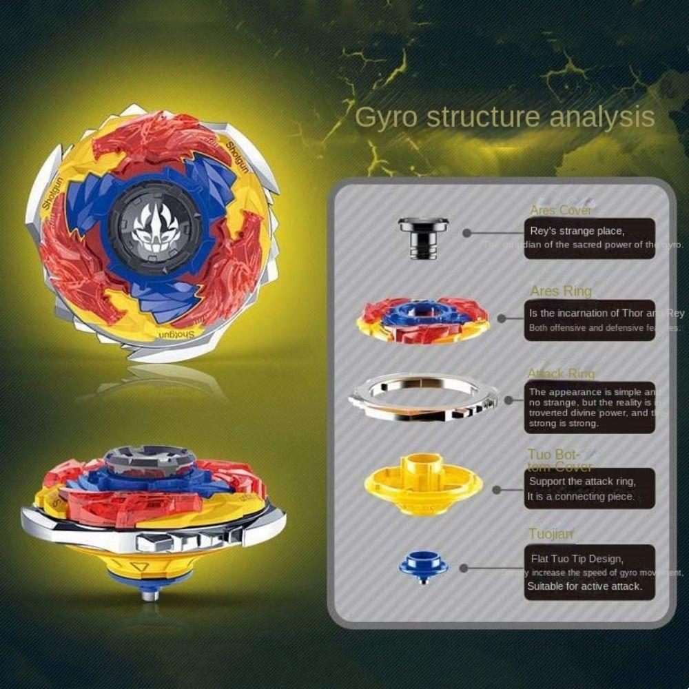 С пусковой установкой Гироскоп Игрушки Двухслойный волчок Игрушки для улицы Металлический гироскоп Игрушка для мальчиков и девочек