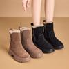 Women's Fashion Versatile Soft Sole Winter Warm Fur One Snow Boots Padded Lined Ankle Boots Non-slip Casual Cotton Boots