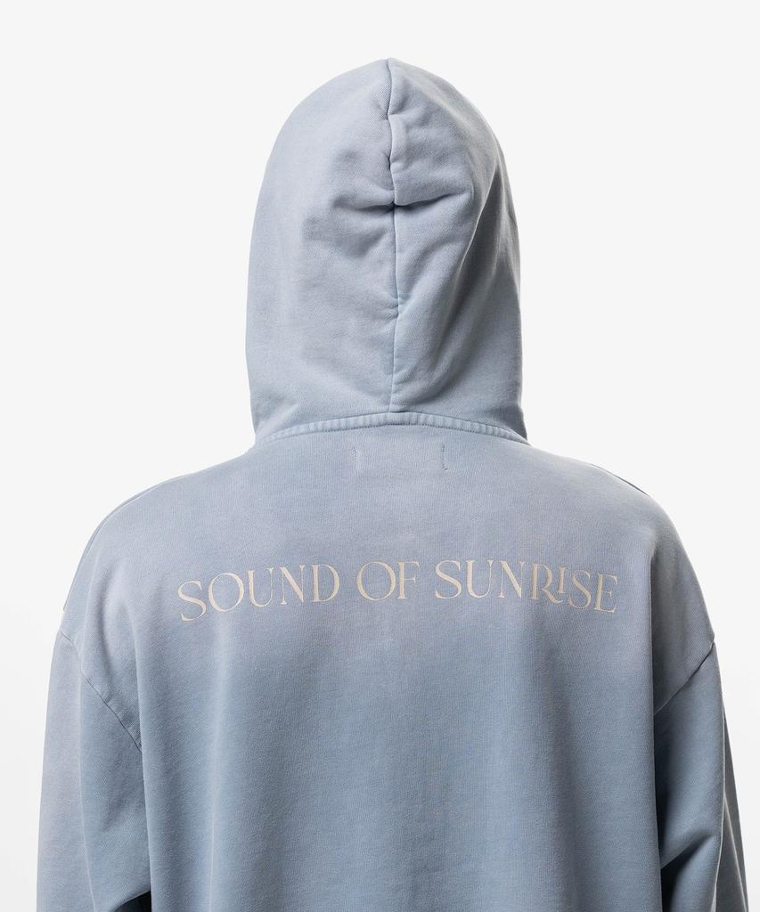 Sound Of Sunrise Sun Faded Like Zip-Up Hoodie Light Blue