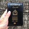 Обложка на паспорт Международной организации уголовной полиции, значок документа Интерпола, полиция Интерпола