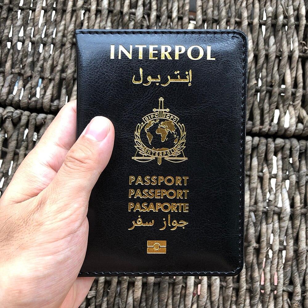 Обложка на паспорт Международной организации уголовной полиции, значок документа Интерпола, полиция Интерпола