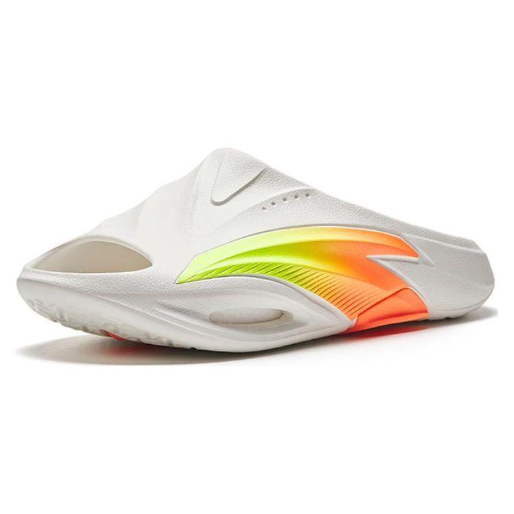 Anta Nitrogen Bubble Technology Rubber Sole Slide Sandals Men Footwear White Orange Green 912331801-4