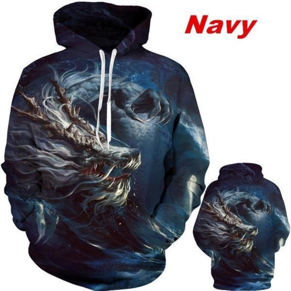 Горячая Распродажа толстовки с капюшоном с принтом дракона 3D, новая модная толстовка с капюшоном с драконом, крутая хип-хоп уличная одежда, пуловер, толстовка, топ XS-5XL
