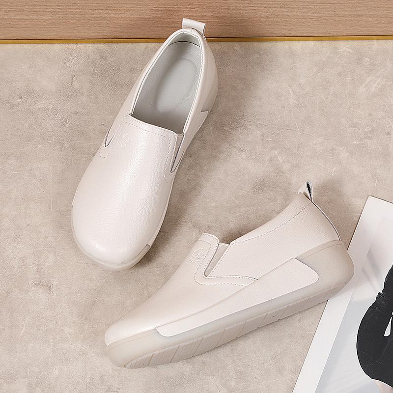 Женские туфли на платформе серые повседневные кожаные туфли женские туфли на толстой подошве слипоны для увеличения роста Shake Shoes