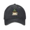 Coffee Plant Embroidered Washed Cotton Baseball Cap with Vintage Design and Soft Comfortable Fit for Everyday Wear