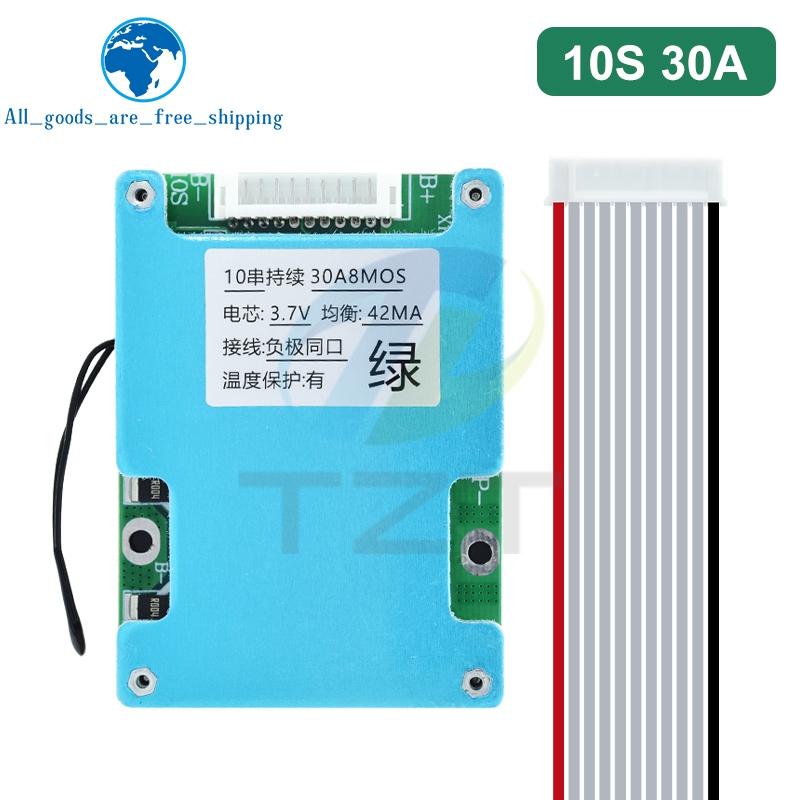 1/3 шт. TZT BMS 10S 42V 15A 20A 30A Плата защиты литий-ионного аккумулятора 18650 (тройной литий) Со встроенной балансировкой и контролем температуры NTC