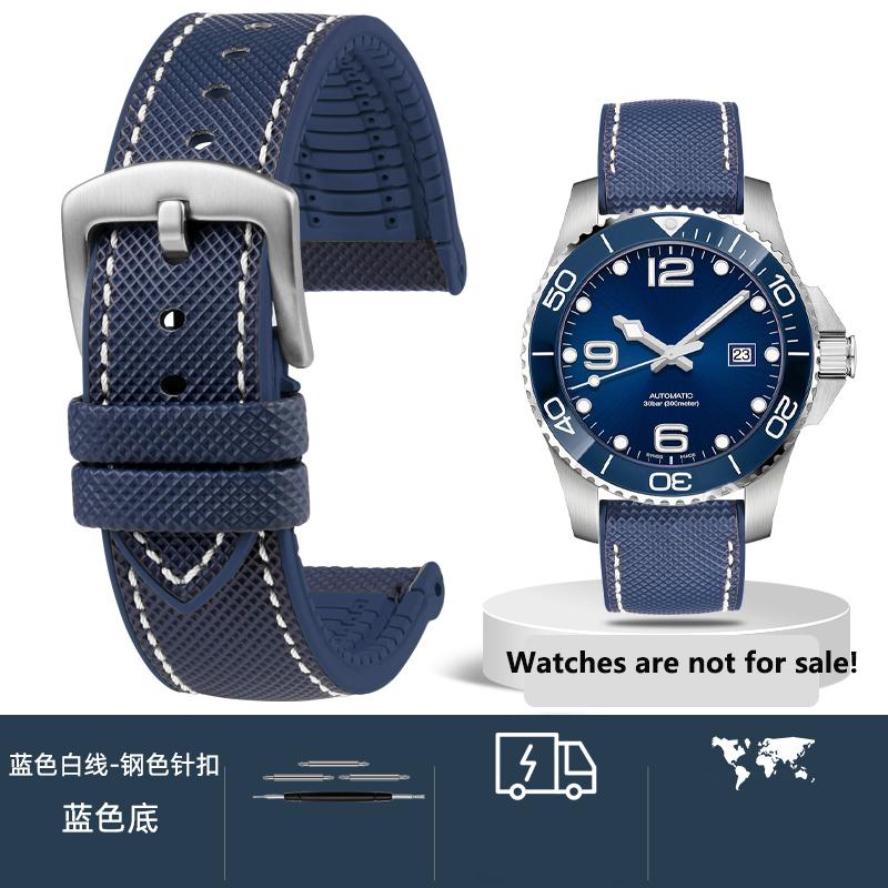 20 мм 21 мм 22 мм 23 мм 24 мм Унисекс Высококачественный нейлоновый ремешок с резиновой нижней частью Водонепроницаемый ремешок для часов для любой марки часов Мужской браслет