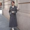 Женский высокий удлиненный серый тренч, весна-осень 2025 новый стиль, повседневная верхняя одежда до щиколотки
