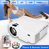 Full HD 1080P LED Projector 176'' Display Supported Portable 7000 Lumens Multimedia LCD Lamp Life Compatible with TV