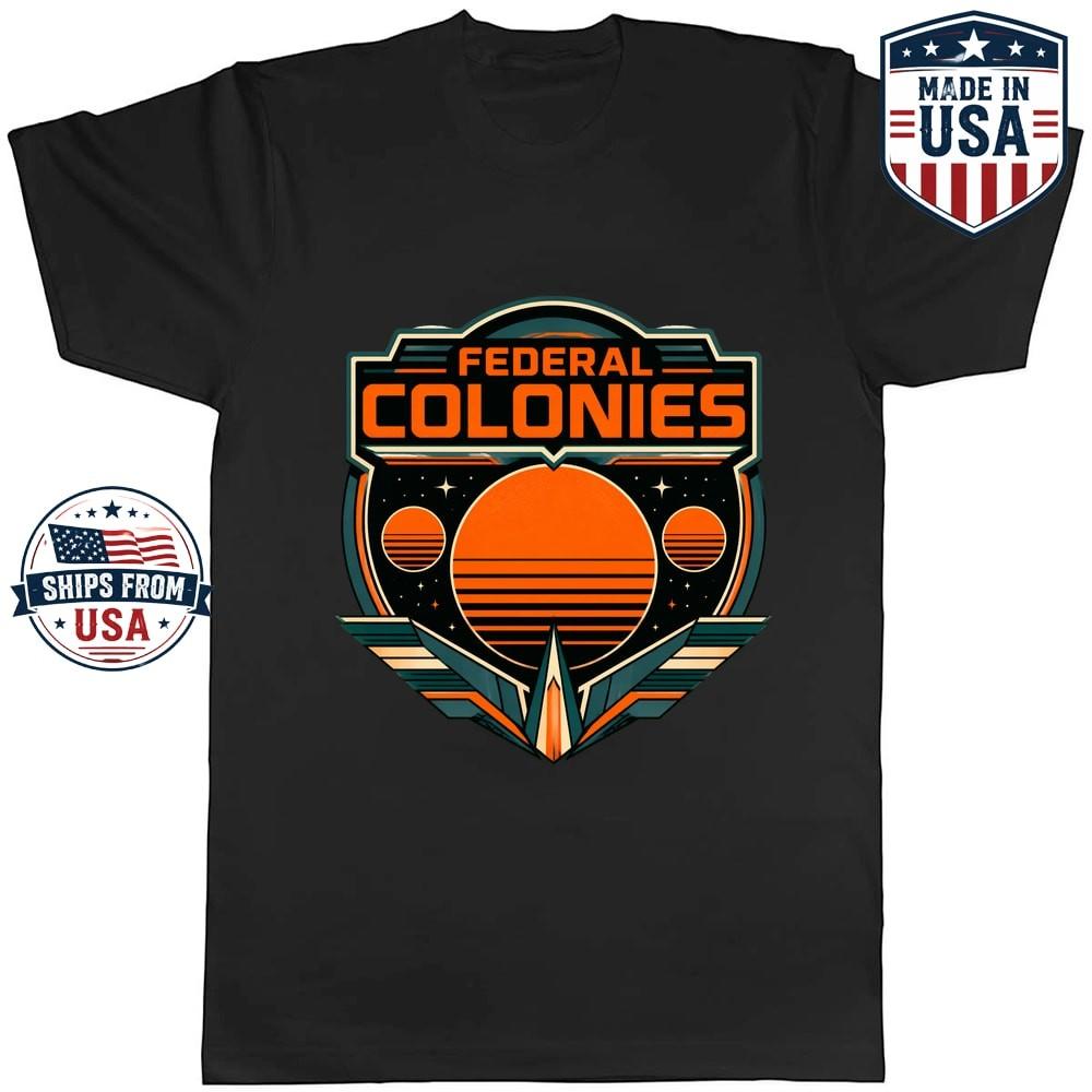 Federal Colonies Retro Space Emblem Graphic T-Shirt Sci-Fi Design