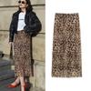 2024 Women's Sexy Slimming Animal Print Silk Mesh Midi Skirt B88704