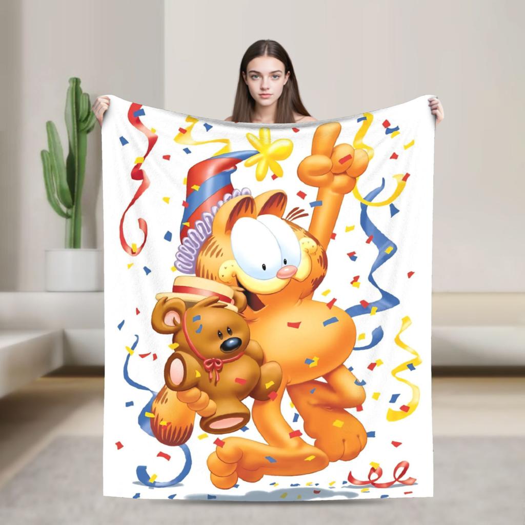 G-Garfields Blanket  Soft Novelty Plush Throw Blanket For Children Living Room Flannel Bedspread Bed Cover