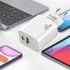 [ЕС] Двойное зарядное устройство USB C 40 Вт для быстрой настенной зарядки, сетевой адаптер Type C, вилка Qc4.0, с кабелем Type C длиной 100,58 см для iPhone 16 1514 13 12 Pro Max для iPad Airpod
