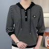 YYFS Women's Fashion Casual Spring Autumn Stripe Print Long Sleeve Hooded Blouses & Shirts