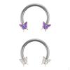 2x Butterfly Eyebrow Lip Earring Nostril