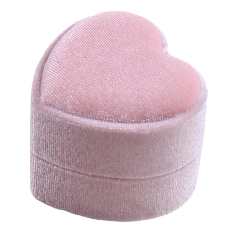 Нежная плюшевая коробочка для колец в форме сердца, футляр для колец с дизайном сердца, мягкая подкладка, подарочная коробка для ювелирных изделий для влюбленных