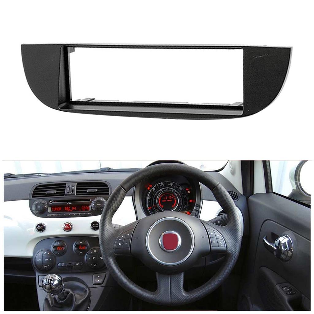 Efficientt-One Din Car Dvd/Cd Radio Stereo Fascia Panel Frame Adapter Dash Kit For Fiat (500) 2007-2015 Cd Trim Install Frame Ki