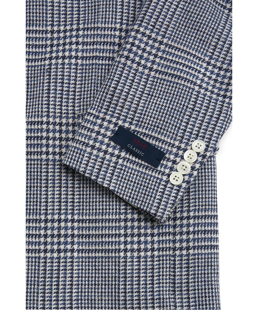Brooks Brothers Classic Fit 1818 Linen Cotton 2-Button Jacket (Blue) (Bbjsmm7744Mes)