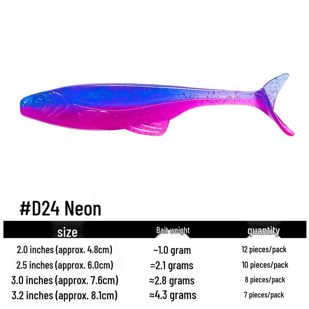 Плавающая мягкая приманка с Т-образным хвостом и крючком свинцовой головкой для оснастки на окуня и мандаринку