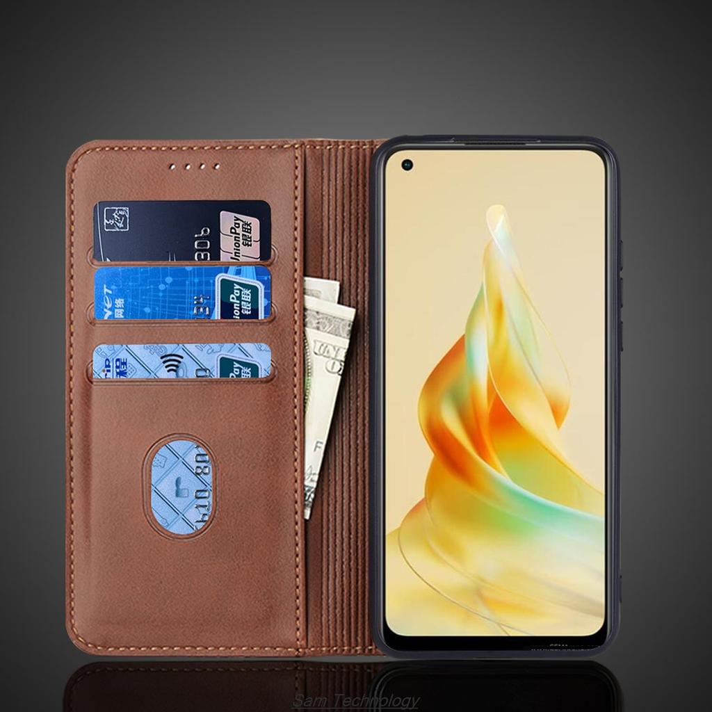 Magnetic attraction Leather Case for OPPO Reno 8T 6.43" / OPPO Reno8 T 4G Holster Flip Cover Case Wallet Phone Bags Fundas Coque
